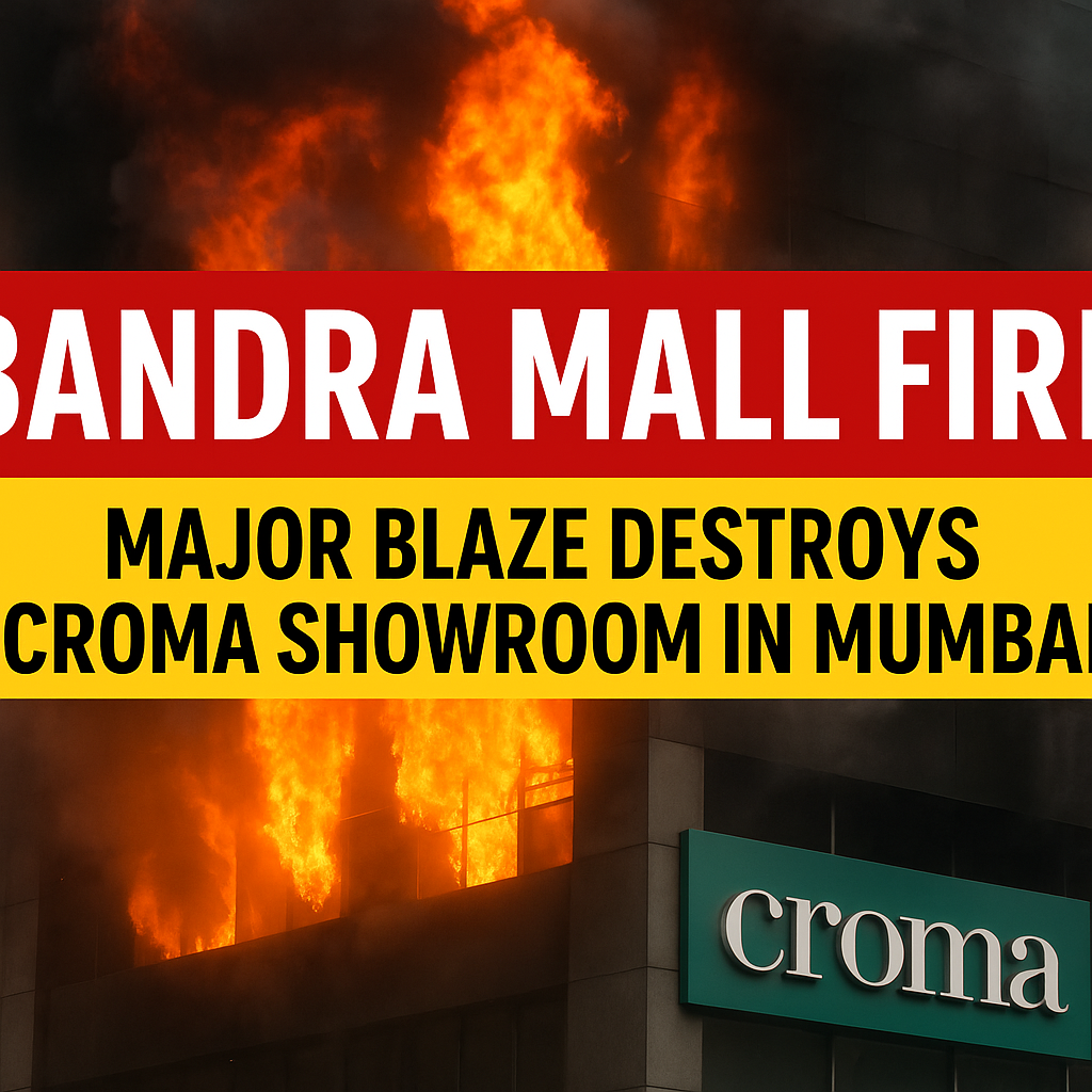 Massive Bandra Mall Fire 2025: Blaze at Croma Showroom 12 Bandra Mall Fire in Mumbai